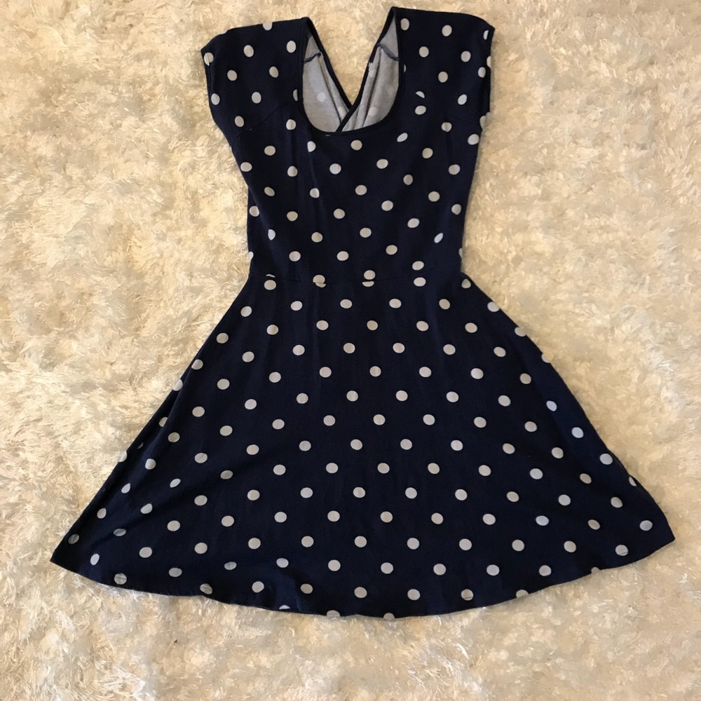 Navy Blue Polka Dot Dress